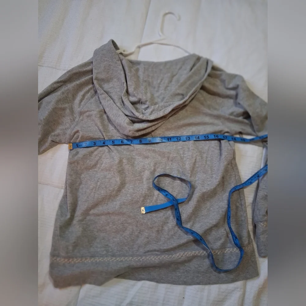 Johnny Was Gray Hoodie with Floral Embroidery - Picture 4 of 4